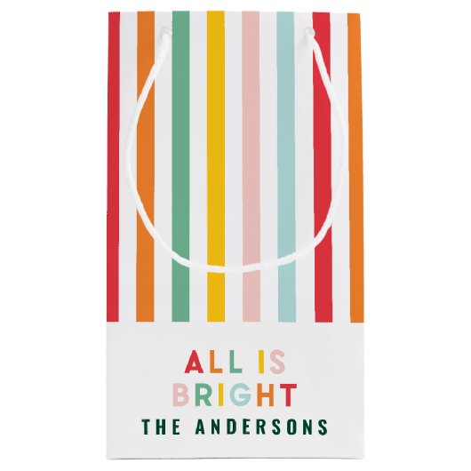 Heldere moderne minimale eenvoudige familie kerst klein cadeauzakje (Achterkant)