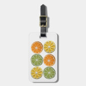 Heldere moderne minimale verse hakvruchten plakjes bagagelabel (Voorkant verticaal)