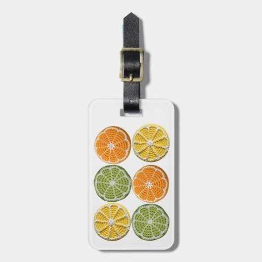 Heldere moderne minimale verse hakvruchten plakjes bagagelabel (Voorkant verticaal)