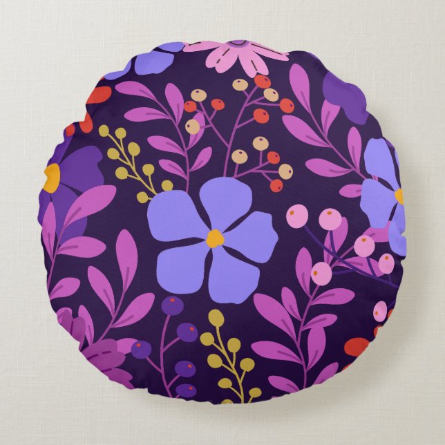 Heldere moderne tropische ronde kussen (Voorkant)