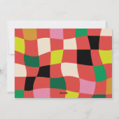 Heldere moderne veelkleurige blokken cirkel foto feestdagenkaart (Achterkant)