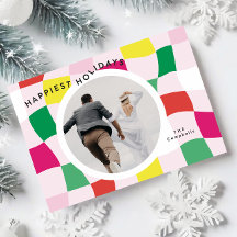 Heldere moderne, veelkleurige cirkelfoto Happy