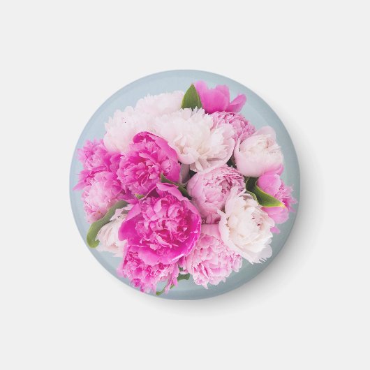 Heldere mooie pioenen magneet (Voorkant)