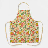 Heldere, mooie salade ingrediënten beige schort (Voorkant)