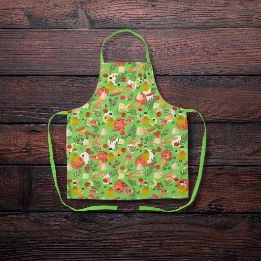 Heldere, mooie salade ingrediënten groen schort