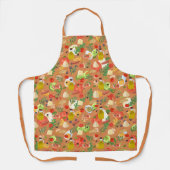 Heldere, mooie salade ingrediënten sinaasappel-bru schort (Voorkant)