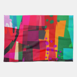 Heldere multi-color abstract ontwerp keukenhanddoe theedoek