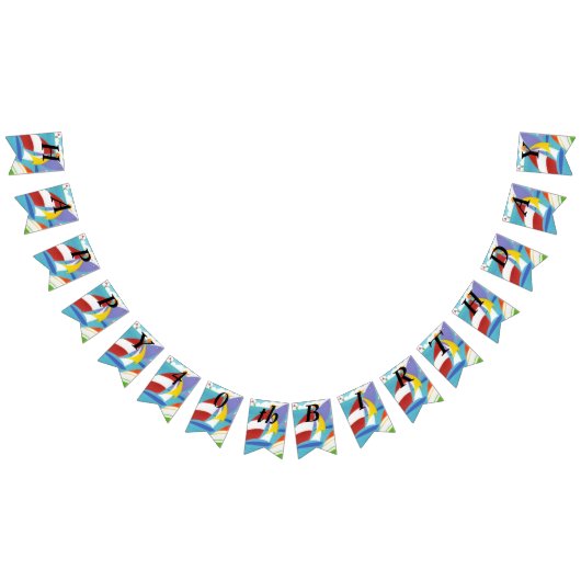 Heldere multi gekleurde zeilboten in Lake Sky Vlaggetjes (Alle)