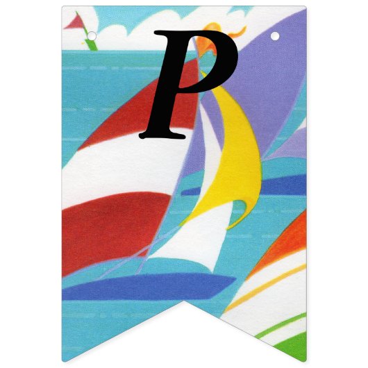 Heldere multi gekleurde zeilboten in Lake Sky Vlaggetjes (Derde vlag)