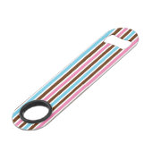 Heldere multi-kleur streep gestreepte abstracte st speed flessenopener (Achterkant Gekanteld)