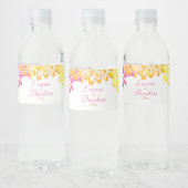 Heldere, multi-kleurenmedia, Floral Waterfles Etiket (Flessen)