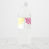 Heldere, multi-kleurenmedia, Floral Waterfles Etiket (Achterkant)