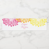 Heldere, multi-kleurenmedia, Floral Waterfles Etiket (Enkel label)