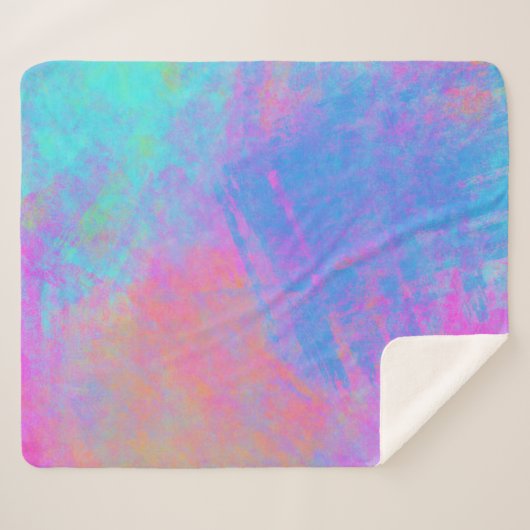Heldere Multicolor Splashes Sherpa Deken (Voorkant (horizontaal))