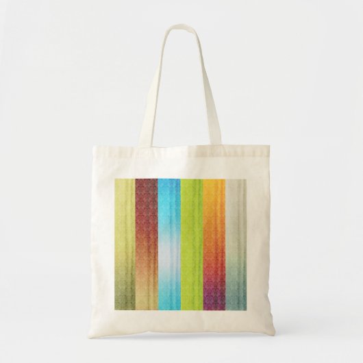 Heldere multigekleurde strepen tote bag (Voorkant)