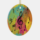 Heldere Muzieknoten op de explosie van kleur Keramisch Ornament (Rechts)