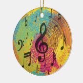 Heldere Muzieknoten op de explosie van kleur Keramisch Ornament (Links)