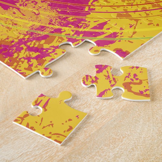 Heldere Muzieknoten op de explosie van kleur Legpuzzel (Zijkant)