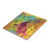 Heldere Muzieknoten op de explosie van kleur Tegeltje (Zijkant)