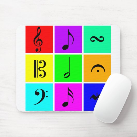 heldere muzieksymbolen muismat (Met muis)