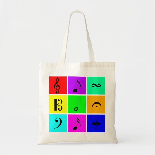 heldere muzieksymbolen tote bag (Voorkant)