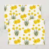 Heldere narcissen, naadloos patroon bedankkaart (Voorkant / Achterkant)