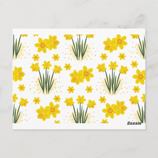 Heldere narcissen, naadloos patroon briefkaart (Achterkant)