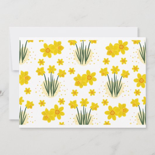 Heldere narcissen, naadloos patroon kaart (Achterkant)