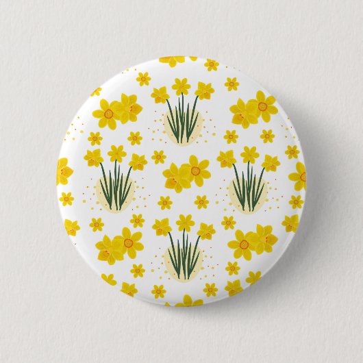 Heldere narcissen, naadloos patroon ronde button 5,7 cm (Voorkant)