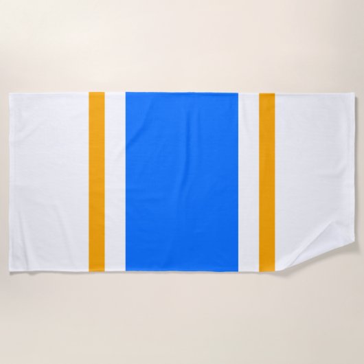 Heldere Nautical Blue White Vacation Stripes Strandlaken (Voorkant)