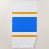 Heldere Nautical Blue White Vacation Stripes Strandlaken (Voorkant)