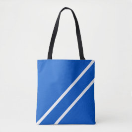Heldere nautisch blauwe strakke diagonale witte st tote bag