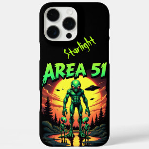 Heldere Neon Aliens Watch Area 51 iPhone 16 Pro Max Hoesje