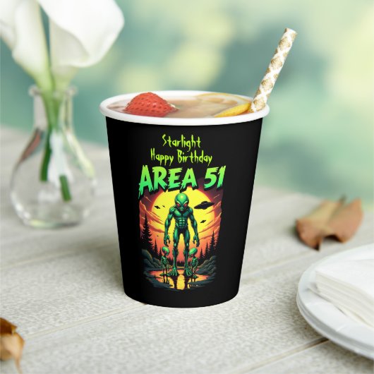 Heldere Neon Aliens Watch Area 51 Papieren Bekers (Insitu)