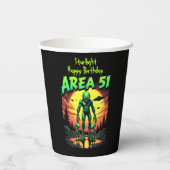 Heldere Neon Aliens Watch Area 51 Papieren Bekers (Achterkant)