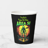Heldere Neon Aliens Watch Area 51 Papieren Bekers (Voorkant)
