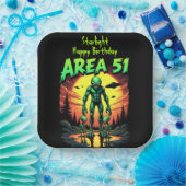 Heldere Neon Aliens Watch Area 51 Papieren Bordje (Feest)