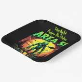 Heldere Neon Aliens Watch Area 51 Papieren Bordje (Gebogen)