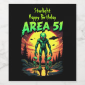 Heldere Neon Aliens Watch Area 51 Wijn Etiket (Enkel label)