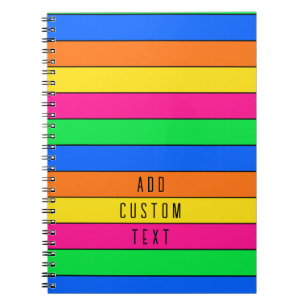 HELDERE NEON FLUORO KLEUREN ROZE GELE ORANJE LIJNE NOTITIEBOEK