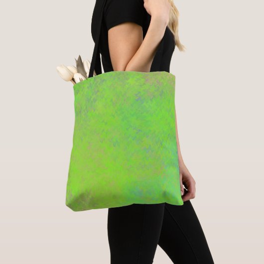Heldere Neon Green Modern Marbled Art Tote Bag (Dichtbij)