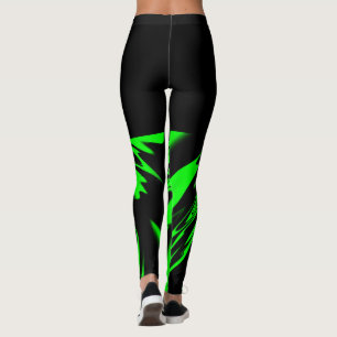 Heldere neon lime groen en zwart design Leggings