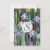 Heldere Neon Multi-Colored palmbomen en -strepen Kaart (Achterkant)