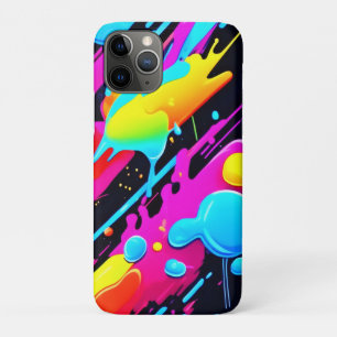 Heldere Neon Splashes in Abstracte kunst Case-Mate iPhone Case