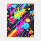 Heldere Neon Splashes in Abstracte kunst Fleece Deken (Voorkant)