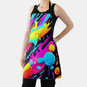 Heldere Neon Splashes in Abstracte kunst Schort (Insitu)