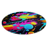 Heldere Neon Splashes in Abstracte kunst Snijplank (Hoek)