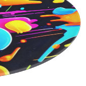 Heldere Neon Splashes in Abstracte kunst Snijplank (Hoek)