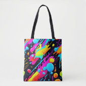 Heldere Neon Splashes in Abstracte kunst Tote Bag (Voorkant)