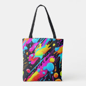 Heldere Neon Splashes in Abstracte kunst Tote Bag (Achterkant)